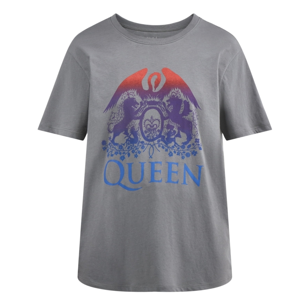 NEW Time & Tru Women's Queen Crest Band Tee Rock Band Short Sleeve Tshirt